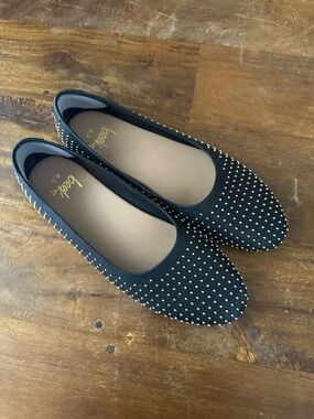 Beek Swiftlet Black Studded Ballet Flats - Women's size 8.5